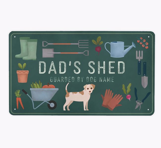 Dad's Shed: Personalised {breedFullName} Metal Garden Sign